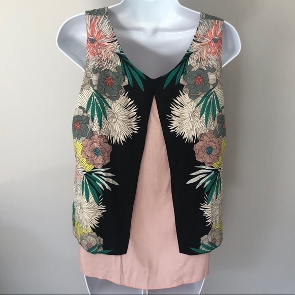 Anthropologie Cory Lynn Calter lightweight layered sleeveless floral top size XS - Picture 5 of 8